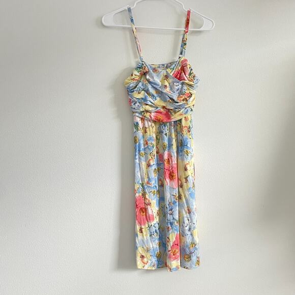 Soma Nightgown Dress Women S Yellow Cotton Floral Knee Lounge Classic Slip - Picture 1 of 8